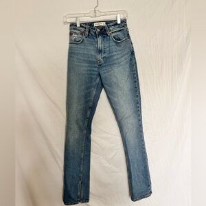 Abercrombie & fitch the high rise jeans. Split hem